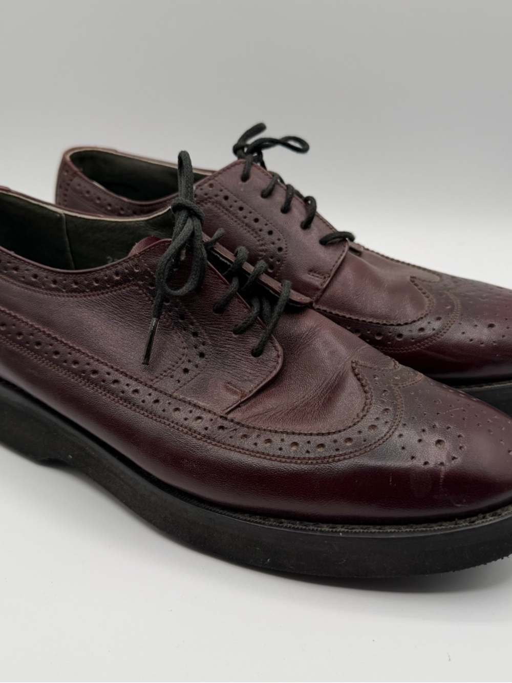 Stuart McGuire Oxblood Wingtip Derby Brogue Leather Shoes Men’s 9D